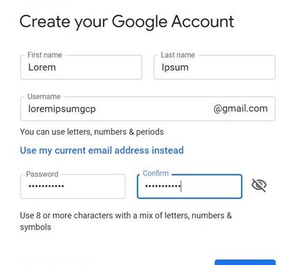 GCP Setup Create Gmail Account