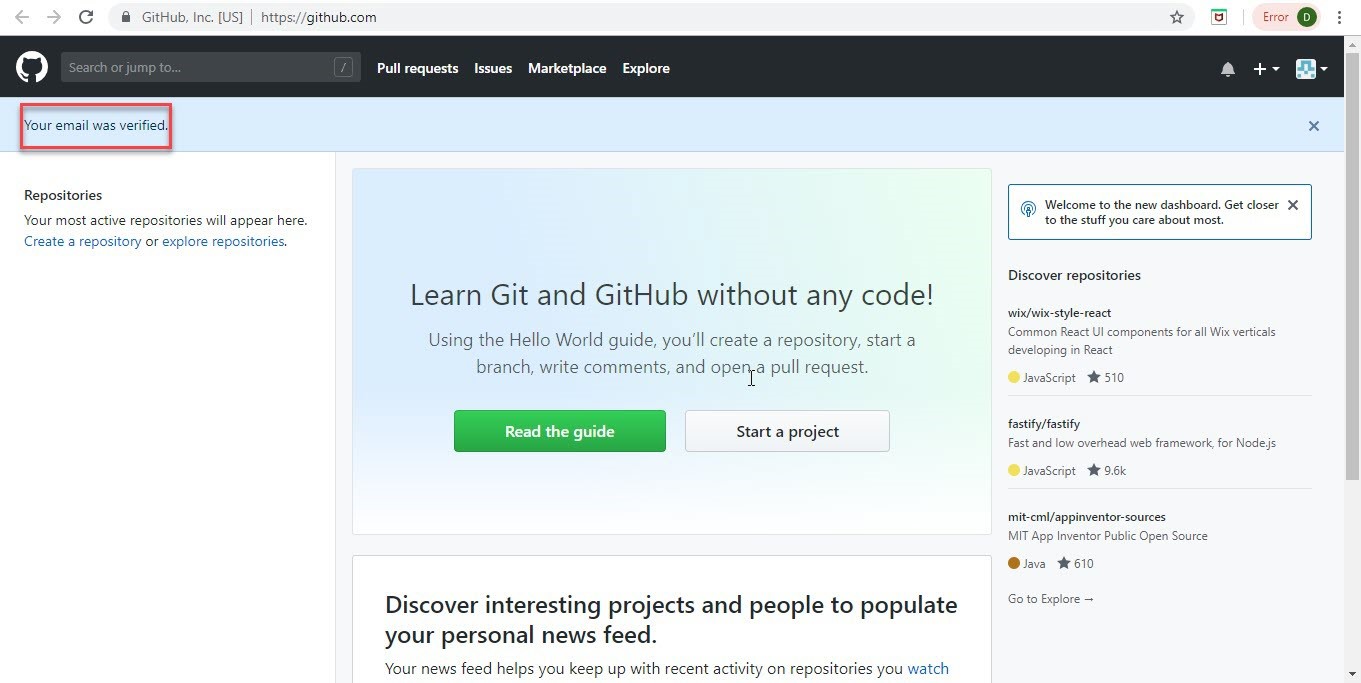 Create Account on GitHub Step-6