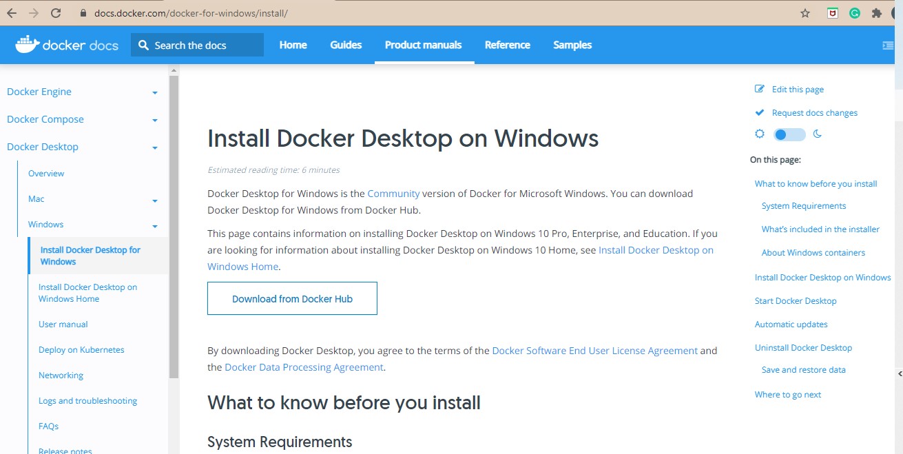 Step-1 Docker Installation on Windows